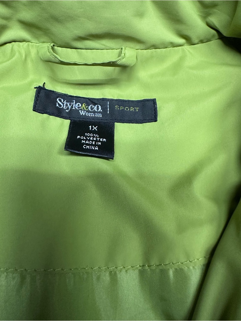 Style & Co. Lime Green Utility Jacket with Cinch Waist - Picture 4 of 6